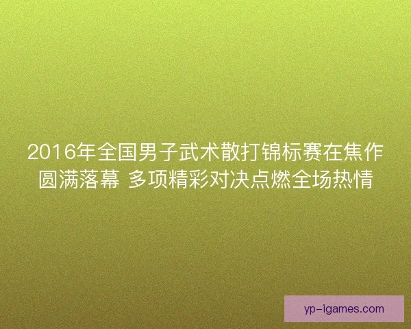 2016年全国男子武术散打锦标赛在焦作圆满落幕 多项精彩对决点燃全场热情 2016年全国男子武术散打锦标赛在焦作圆满落幕 多项精彩对决点燃全场热情