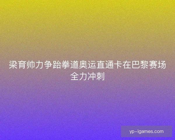 梁育帅力争跆拳道奥运直通卡在巴黎赛场全力冲刺